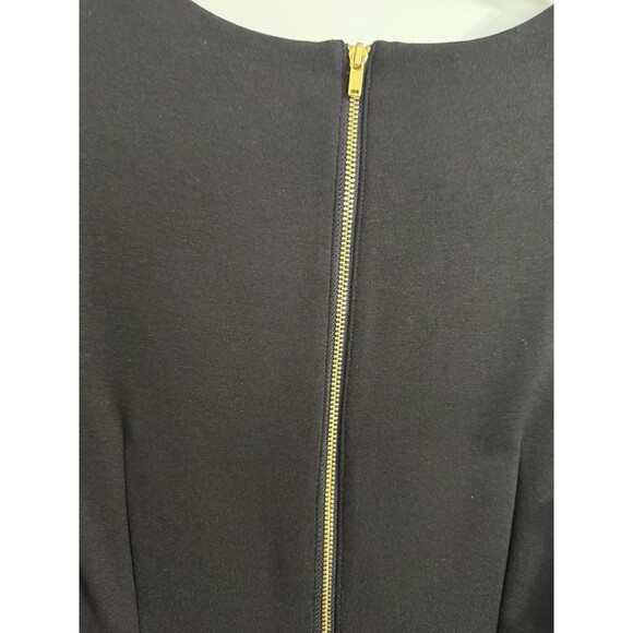Chicos 0(US-4) Black Flare Sleeves Dress With Gold Zippered Back - Picture 7 of 14